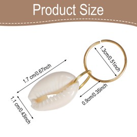 HJZHII 10PCS Shell Hair Clips, Seashell Hair Clips Head Accessories Shells for Hairs Shells Braid Accessories Boho Shell Rings for Women Braids DIY