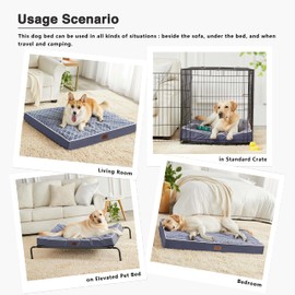 Western Home Large Dog Bed for Large, Jumbo, Medium Dogs, Orthopedic Pet Bed Waterproof Mattress with Removable Washable Cover, Thick Egg Crate Foam Dog Bed with Non-Slip Bottom