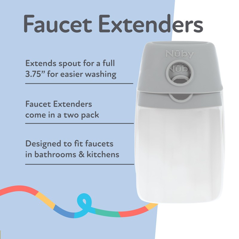 Nuby 2-in-1 Faucet Extenders for Toddlers - 2 Pack -