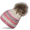 styleBREAKER 04024202 Women's Knitted Bobble Hat with Colourful Pattern Mix