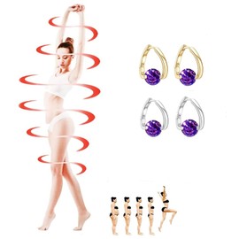 2 Pairs Lymphatic Earrings for Women Lymphvity Germanium Earrings Lymphatic Drainage Earrings Lymphatic Activity CZ Hoop Earrings Jewelry Gifts for Girls (Purple)
