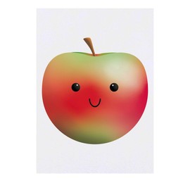 'Cute Apple Face' Temporary Tattoo - Water Resistant, Skin-Safe, Non-Toxic Transfer (TO00060305)
