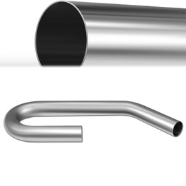 Universal 3 Inch OD Mild Steel Exhaust Pipe Mandrel Bend Tubing, Slip Fit, Rust-Resistant, DIY Custom Fit (Mild Steel, 3.0 Inch 90 Degree U-Bend)