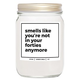 YouNique Designs 50th Birthday Candle 8oz - 50th Birthday Gifts for her Women - Funny 50th Birthday Gifts for Someone Turning 50-50 Year Old Birthday Gifts - 50th Candle (Lavender & Vanilla)