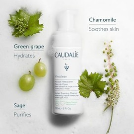 Caudalie Vinoclean Espuma Facial Limpiadora, Limpiador Diario que Limpia, Suaviza y Reduce las Rojeces - 50 mL