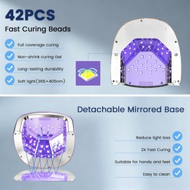 Ayshone Professional Rechargeable 96W UV LED Nail Lamp,Cordless UV Light for Nails with Removable Stainless Steel Bottom,4 Timer Settings and Smart Sensor for Salon or Home(Gradient Purple)