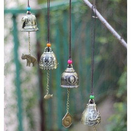 DMtse - Timbre de elefante chino de la suerte Feng Shui clásico para riqueza y seguridad, éxito, protege el mal, protege la paz, interior del coche, para colgar en el hogar, jardín, coche, carillón de viento, buena suerte bendiciendo