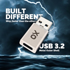 Ox Power USB to USB C Adapter: Small but Mighty! High-Speed Type-c to USB Adapter. Gen 3.2 USB C to USB A Adapter for Charging & Data Transfer (Silver, Combo Pack (4-Pack))