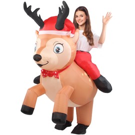 Kofero Christmas Inflatable Reindeer Costume Funny Blow Up Xmas Party Holiday Décor for Adult Men Women Cosplay Deer