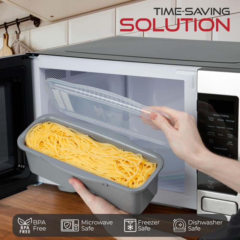 Perfect Life Ideas Microwave Pasta Cooker with Strainer Lid -