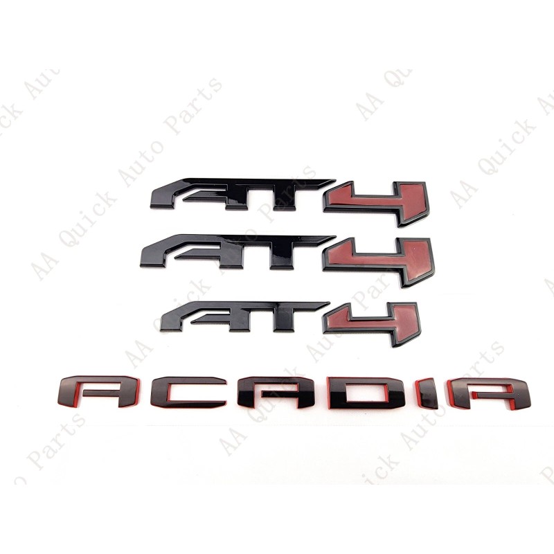 GMC 4PC Gloss Black Red Door Rear Tailgate AT4 Acadia