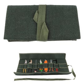 Tool Rolls Bags, Soft Roll up Tool Pouch Tool Roll up Tool Pouch Organizer Canvas Bonsai Tool Roll Bag with 10 Pockets Tool Roll up Bag for Garden Pockets Tool