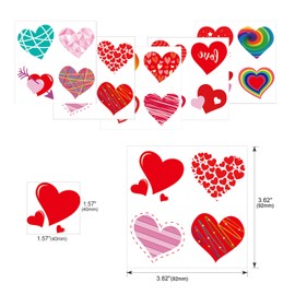 Valentines Heart Tattoos(100PCS),Konsait Valentine’s Day Temporary Tattoos Red Heart Tattoos for Kids Girls Boys Valentine’s Day Party Favor Supplies Kids School Gifts Goody Bag Filler Teachers Prizes