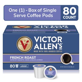 Victor Allen's Coffee French Roast, Dark Roast, 80 Count, Single Serve Coffee Pods for Keurig K-Cup Brewers