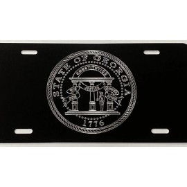 Diamond Etched Products Engraved Georgia GA State Flag Diamond Etched License Plate Metal Car Tag Gift