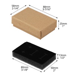 QWORK® 24 Pcs Cardboard Jewelry Gift Boxes with Lid, 5 * 8 * 3cm, Ideal for Jewellery Packaging and Display - Necklace, Ring, Earrings - Brown