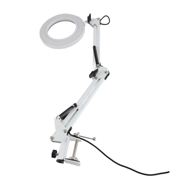 5X Magnifying Glass Clip On LED Tattoo Desk Lamp USB
