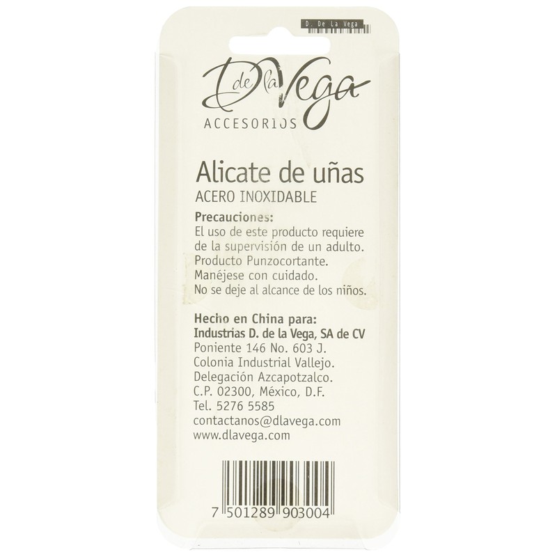 De La Vega Alicate para Uñas Unisex, color Metálico