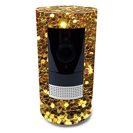 MightySkins Skin for Ring Stick Up Cam Battery - Gold Dazzle | Protective, Durable, and Unique Vinyl Decal wrap Cover | Easy to Apply, Remove, and Change Styles | Made in The USA