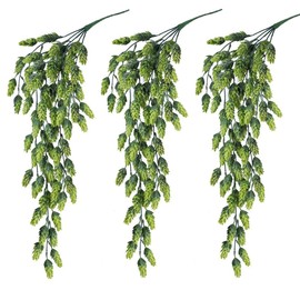 3Pcs Artificial Fake Flowers Hops Plants Realistic Faux Plastic Greenery Hanging Plant Vines UV Resistant Flower Wreath Decorations For Home Wall Garden Wedding Party Outdoor Balcony Corridor Décor