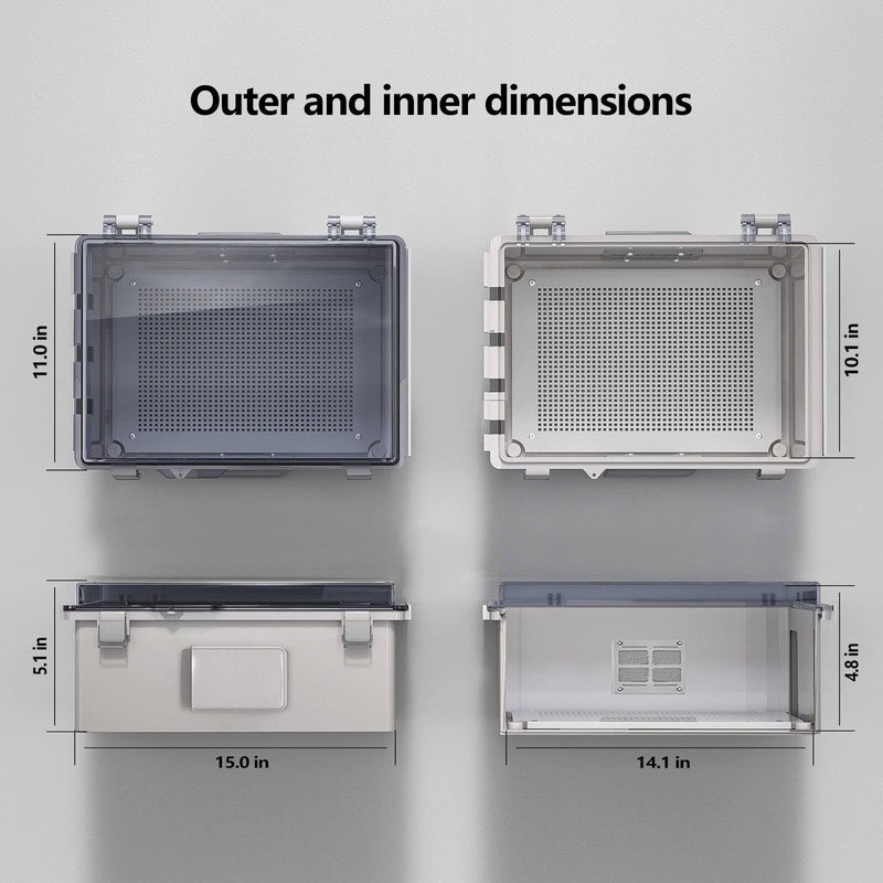 Animacyn ABS Electrical Junction Box, Ventilated Design, Cable Grommets, IP65