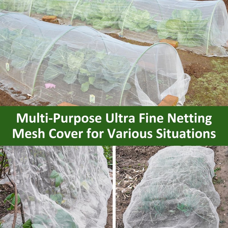 Ultra Fine Garden Netting, 4'x10' Plant Netting Pest Barrier for