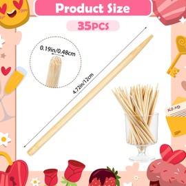 Heavy Duty Bamboo Craft Sticks, Wood Stylus Tools for Scratch, Wooden Scratch Art Sticks for Scratching Drawing Christmas Thanksgiving Scratching Art Activity Craft Projects (35PCS, 5"/12cm)