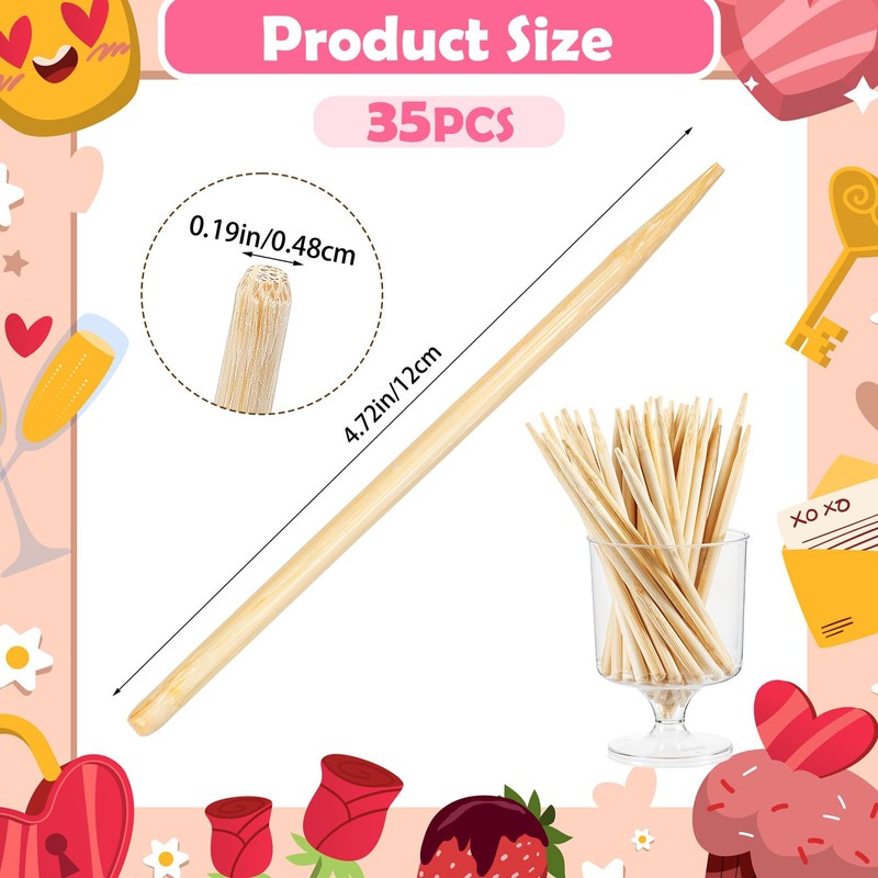 Heavy Duty Bamboo Craft Sticks, Wood Stylus Tools for Scratch,