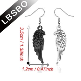 CENWA Black And White Angel Wing Earrings Angel Devil Dangle Earrings Birthday Jewelry Gifts for Women (Angel Wing Earrings EU)