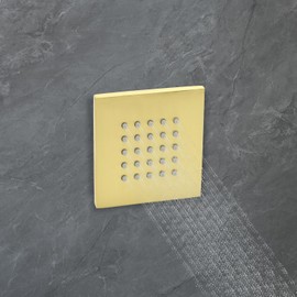 GUOWENYING Modern Design 1 Pcs Square Body Massagers Spray Shower Jet with High Pressure 25 Nozzles, Wall Mounted, Solid Structure, Brushed Gold