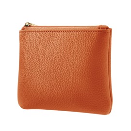 Chelmon PU Leather Coin Purse Pouch Change Holder Small With Zipper for Men Women 2 PCS Set (Black&Brown)