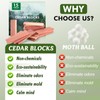 ESRICH Cedar Blocks for Clothes Storage,15 Pack with Metal Hooks,100%