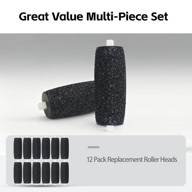 12 Pcs Replacement Rollers Head Refills Compatible with Amope Pedi-Perfect