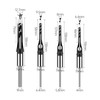 HUHAO 4 Pcs Square Hole Drill Bit Set, HSS Sharp