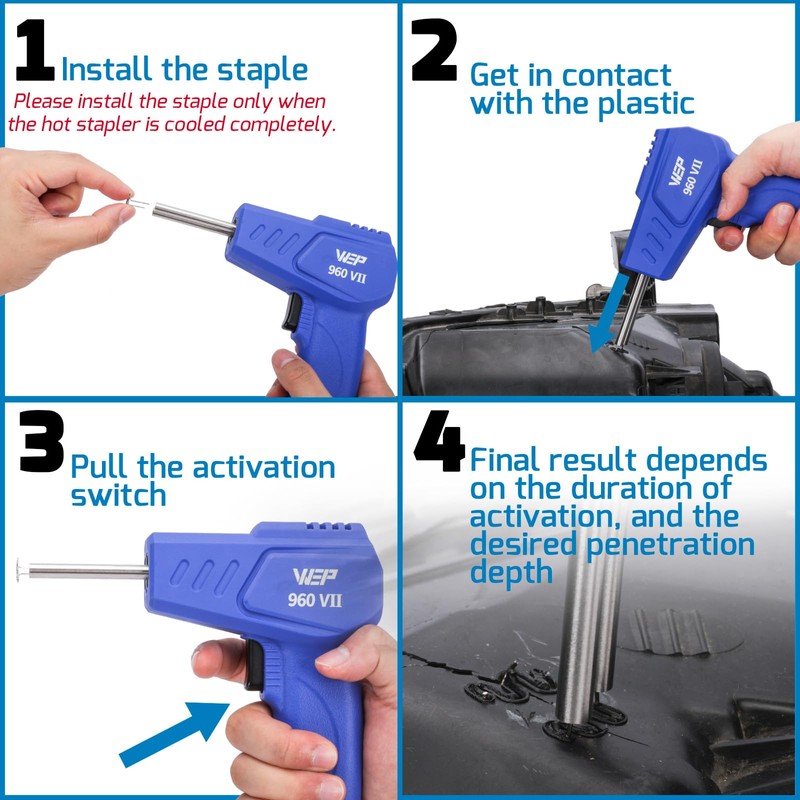 WEP 960-VII Plastic Welder Kit 110V with Ergonomic Grip and