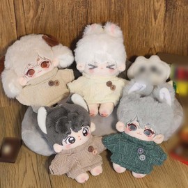 niannyyhouse 10cm-15cm 20cm Plush Doll Clothes Turtleneck Sweater Stuffed Toy Dressup (Brown, 10cm-15cm)