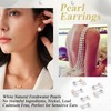 Suplight 925 Stelring Silver Pearl Earrings Studs 8mm Large Freshwater