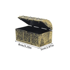 10pcs Mini Pirate Treasure Chests, Vintage Pirate Jewelery Box Games Toy Set for Children Play Favor Party Supplies Decor Store Gold Coin Gems