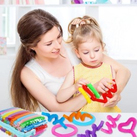 Siwarm 52 Pack Pop Tubes Sensory Toys Party Favors For Kids 8-12 4-8 Fidget Toys For...