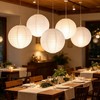 5 Pack 12 Inch White Round Paper Lanterns Chinese Japanese