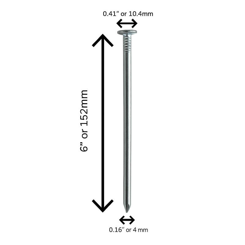 MONARCA SUPPLIES Turf Nails 6" Galvanized – Heavy-Duty Fasteners for