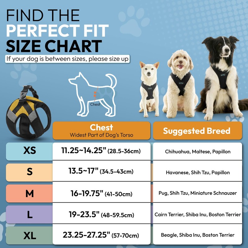 Gooby Soft Mesh X Step in Dog Harness - Yellow,