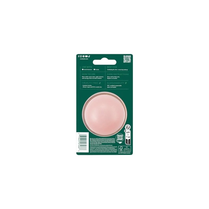 ECOTOOLS, Cepillo de Limpieza Profunda, Cepillo Facial Exfoliante, Vegano, Libre