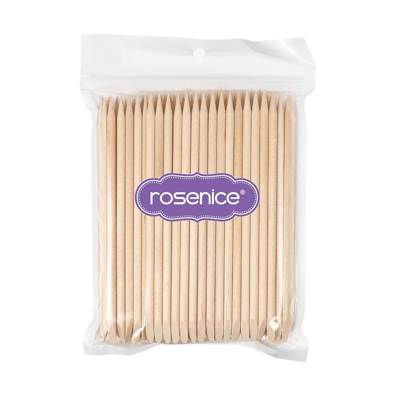 ROSENICE 100 Pieces Orange Wood Sticks Multifunctional Nail Sticks