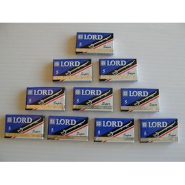 100 LORD SUPER STAINLESS DOUBLE EDGE SAFETY RAZOR BLADES BLUE