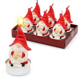 Dekohelden24 Set of 6 gnomes, dimensions of each tea light (L x W x H): 4 x 4 x 7 cm, 7 cm, 6