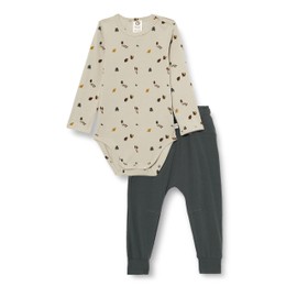 müsli Baby Boys Forest Set Base Layer, Soft green/mustard/bark