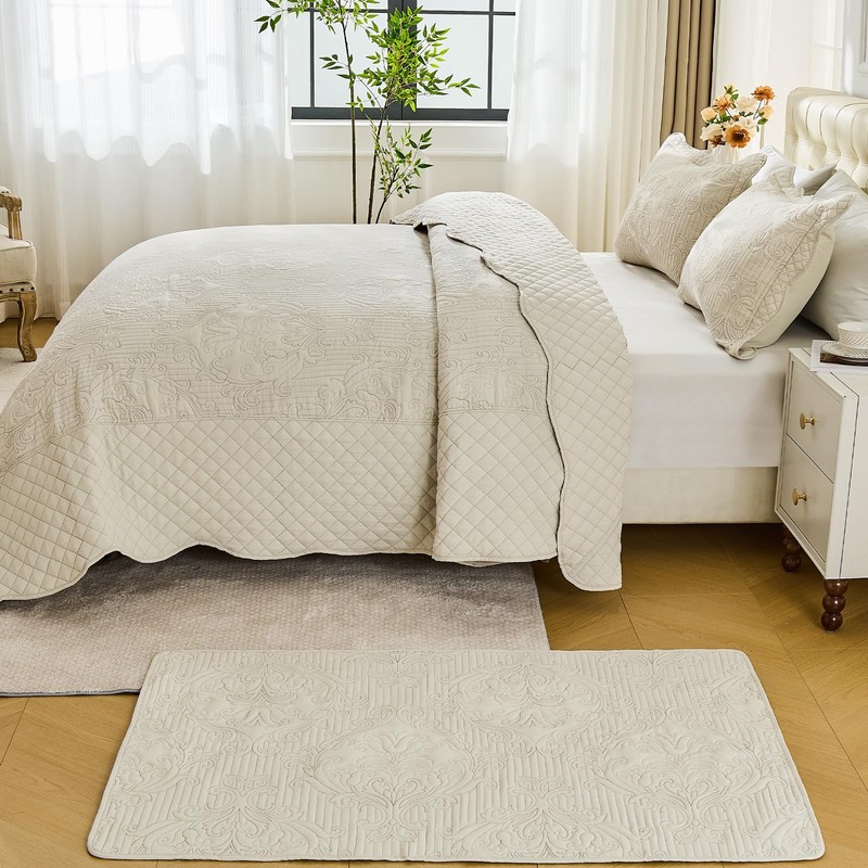 DaisyHuang Oversized King Bedspread 120×118,4 Piece Light Beige