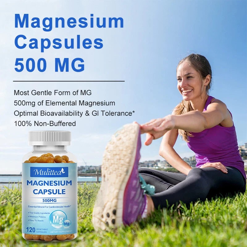 Mulittea Magnesium Glycinate 500mg High Absorption,Imp