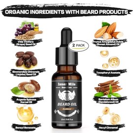 Upgraded Beard Shampoo Wash & Conditioner, Oil, Balm Softener Care Set Grooming kit, Perfect Valentine's Gifts for Men Him Boyfriend Dad, Best for Beard Rapid Growth and Thickening, Template Shaper